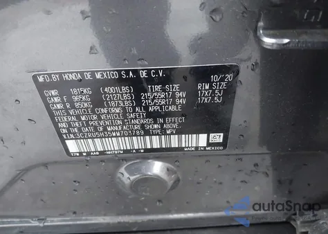 2021 Honda Hr-V 2Wd Lx from USA, damaged, VIN 3CZRU5H35MM703789